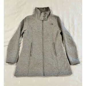 The North Face Womens L Gray Fleece Lined Full Zip Jacket Coat